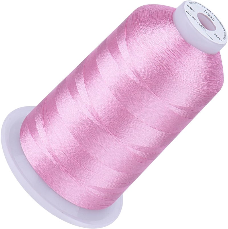 simthread 5500Yds Embroidery Thread, 5000M High-Yardage 40WT 100% Polyester Thread – 170+ Vivid Colors, High-Speed Rated – Compatible with Brother, Singer, Janome & More - Light Liac 810 - Image 1